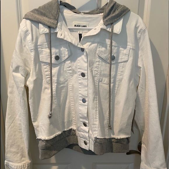 Black Label | Jackets & Coats | Nwt Black Label White Denim Jacket W ...